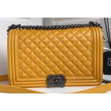 Chanel Lambskin Boy Flap New Medium Bag Yellow CE01318