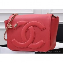 Chanel Lambskin CC Logo Flap Bag AS0321 Dark Pink 2019 CE01069