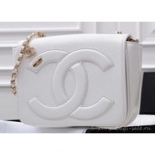 Chanel Lambskin CC Logo Flap Bag AS0321 White 2019 CE02455