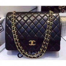 Chanel Lambskin Classic Flap 33cm Bag Black With Gold Hardware 2018 CE02126