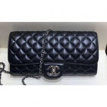 Chanel Lambskin Classic Flap Clutch Bag with Chain Black 2019 CE04043