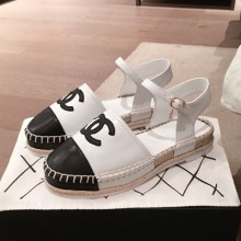 Chanel Lambskin Flat Espadrilles G36184 White 2020 Collection CE02430