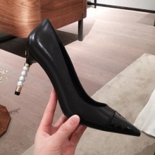 Chanel Lambskin Pearl Heel Pumps G35534 Black 2020 Collection CE03226