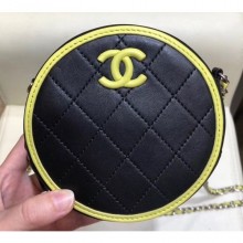 Chanel Lambskin Round Clutch With Chain Bag AP0060 Black 2019 CE01814