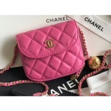 Chanel Lambskin Vintage Waist Bag AP1461 Dark Pink 2020 CE01016