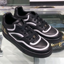 Chanel Leather Low-Top Sneakers G35063 Black/White 2019 Collection CE00588