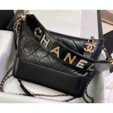 Chanel Logo Handle Gabrielle Medium Hobo Bag AS1582 Black 2020 CE01697