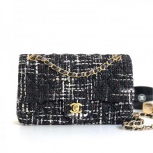 Chanel Lurex Tweed Medium Flap Bag Black/White 2019 Collection CE01803