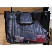 Chanel Mesh and PVC Shopping Tote Small Bag Black 2019 CE03140