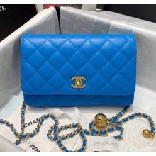 Chanel Metal Wallet on Chain WOC Bag AP1450 Blue 2020 Collection CE04183