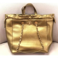 Chanel Metallic Crocodile Embossed Large Shopping Bag AS0801 Gold 2019 CE02079