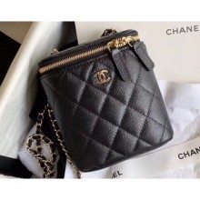 Chanel Mini Vanity with Classic Chain Bag AP1466 Caviar Leather Black 2020 CE04139