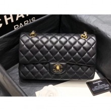 Chanel original quality Medium Classic Flap Bag 1112 black in sheepskin with gold Hardware CE02133