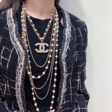 Chanel Pearl Chain Layer Long Necklace 2020 Collection CE02631