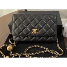 Chanel Pearl Wallet on Chain WOC Bag AP1450 Black 2020 CE01702