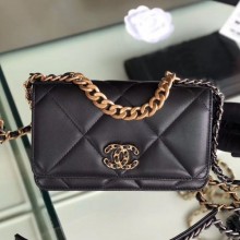 Chanel Quilted 19 Wallet on Chain WOC AP0957 Black 2019 Collection CE01443