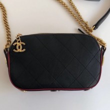 Chanel Quilted Calfskin Button Side Camera Case Bag A57574 Black 2019 Collection CE03609