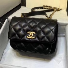 Chanel Quilted Calfskin Medium Flap Bag with Top Handle AS1155 Black 2020 Collection CE00794