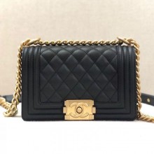 Chanel Quilted Calfskin Small Boy Flap Bag A67085 Black 2019 Collection CE01282