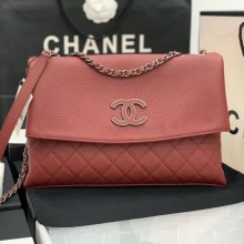 Chanel Quilted Calfskin Triple Flap Bag A8095# Red 2020 Collection CE01901