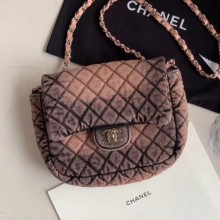 Chanel Quilted Denim Small Flap Bag Nude 2020 Collection CE02350
