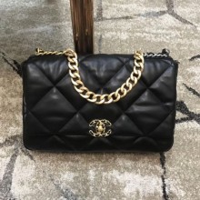 Chanel Quilted Goatskin 19 Maxi Flap Bag AS1162 Black 2019 Collection CE03255