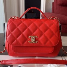 Chanel Quilted Grained Calfskin Mini Messenger Flap Top Handle Bag A93067 Red 2019 Collection CE03011