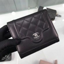 Chanel Quilted Lambskin Small Wallet Black 01 2019 Collection CE01440