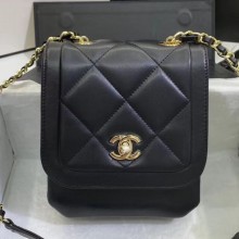 Chanel Quilted Lambskin Vertical Flap Bag AS1895 Black 2020 Collection CE02115