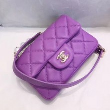 Chanel Quilted Leather Flap Waist Bag with Pearl Strap AP1122 Purple 2020 Collection CE04296