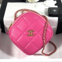 Chanel Quilted Leather Square Chain Shoulder Bag AS1780 Pink 2020 Collection CE01933