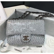 Chanel Sequins & Lambskin Flap Bag AS1448 White 2020 Collection CE01634