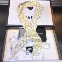 Chanel Silk Twill Slim Bandeau Scarf 10x120cm AA0095 Yellow 2019 Scarf CE00512