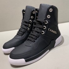 Chanel Silky Smooth Calfskin High-Top Sneakers G35079 Black 2019 Collection CE03933