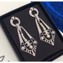 Chanel Silver Crystal Earrings 56 2020 Collection CE01462