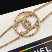 Chanel Square Crystal CC Round Bracelet Gold/Crystal White 2019 Collection CE04360