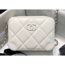 Chanel Square Leather Mini Box Bag Matte Hardware AP1132 White 2020 CE02408