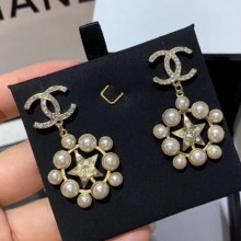 Chanel Star Pearl Short Earrings AB2335 2019 Collection CE03737