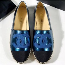 Chanel Stitching CC Logo Espadrilles Cyan CE01667