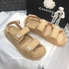 Chanel Strap Flat Sandals Beige 2020 Collection CE02490
