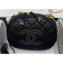 Chanel Studs CC Logo Camera Case Bag AS1511 Black 2020 CE02558