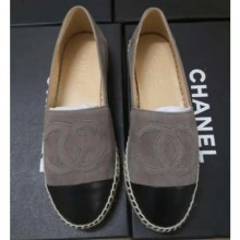 Chanel Suede CC Logo Espadrilles Camel/Black 02 CE02819