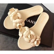 Chanel Tpu Camellia Pool Mules Slides Sandals Creamy 2020 CE02413