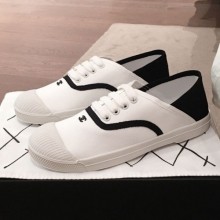 Chanel Vintage Canvas Lace-up Sneakers White 2020 Collection CE03680