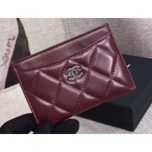Cheap Chanel Lambskin Classic Card Holder A31510 Burgundy CE02360