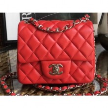 Cheap Chanel Lambskin Mini Classic Flap Bag A1115 Red CE01843