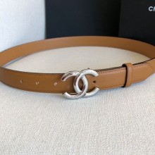 Cheap Chanel Reversible Calfskin Belt 30mm with CC Buckle Brown Collection CE03214