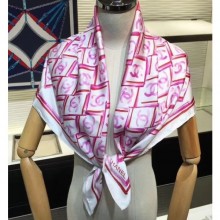 Cheap Imitation Chanel All Over CC Logo Scarf 90x90cm Pink 2019 CE01009