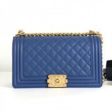 Copy Chanel Quilted Calfskin Medium Boy Flap Bag A67086 Blue 2019 Collection CE03847