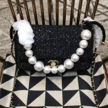 Copy Chanel Tweed Pearls Flap Bag AS0594 2019 Collection CE04204